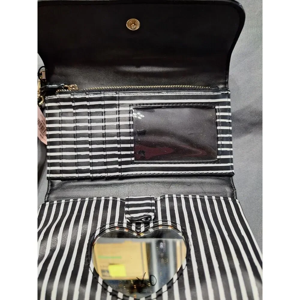 Victoria's Secret Chevron Tech Wristlet Wallet Black/White - Picture 4 of 6